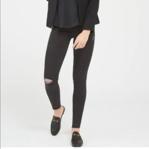 Spanx Black Distressed Jeggings